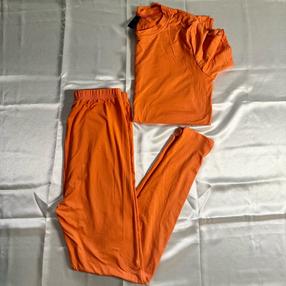 Orange Leggings Set SZ S